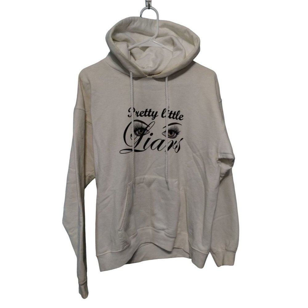 Pretty Little Liars White Hoodie Eye Hanes Ultimate Cotton Size Small 2010's